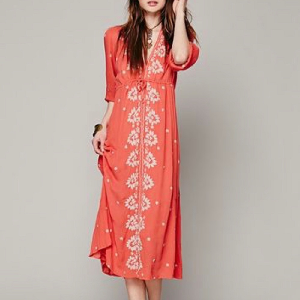 My fav free people dress! Embroidered Fable Dress